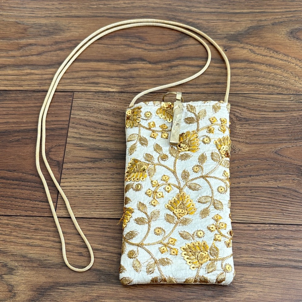 Elegant Gold Floral Women Bag